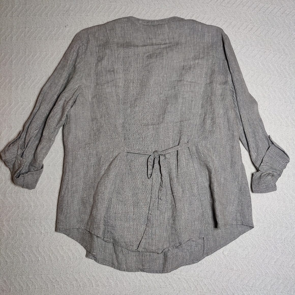 NOT FOR SALE Jones New York 100% linen Top & Pants Suit Set Gray Size XL - Picture 3 of 14